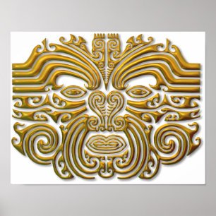 Maori tatuering - guld poster