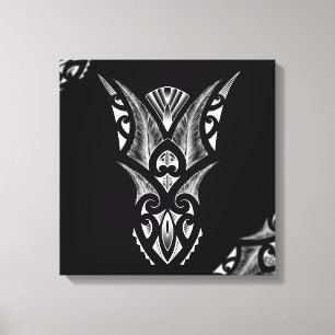 Maori tatueringdesign för svart/för vit med canvastryck