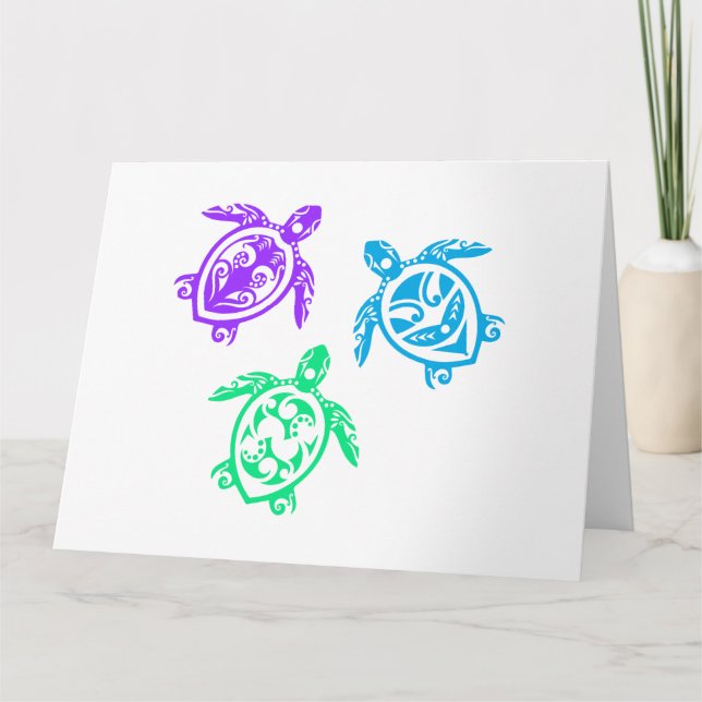Maori Three Turtles Group Tattoo Gift Idea Kort (Framsida)