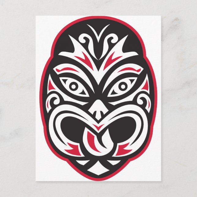 maori tiki moko tattomask vykort (Framsida)