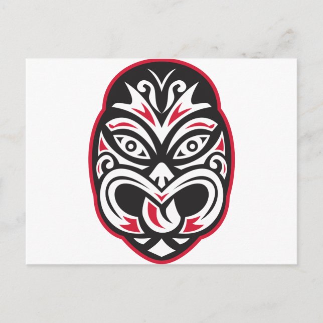 maori tiki moko tattomask vykort (Framsida)