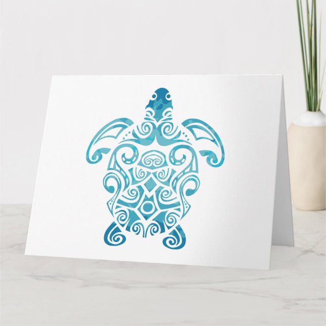 Maori Turtle Honu Art Tribal Tattoo Gift Idea Kort (Framsida)