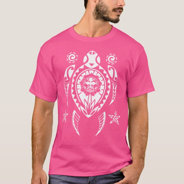 Maori Turtle Polynesian Tattoo Dyka T Shirt (Framsida)