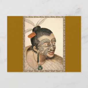 Maori Warrior ca 1784 Vykort