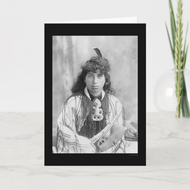 Maori Woman från Rotorua Nya Zeeland 1895 Kort (Framsida)