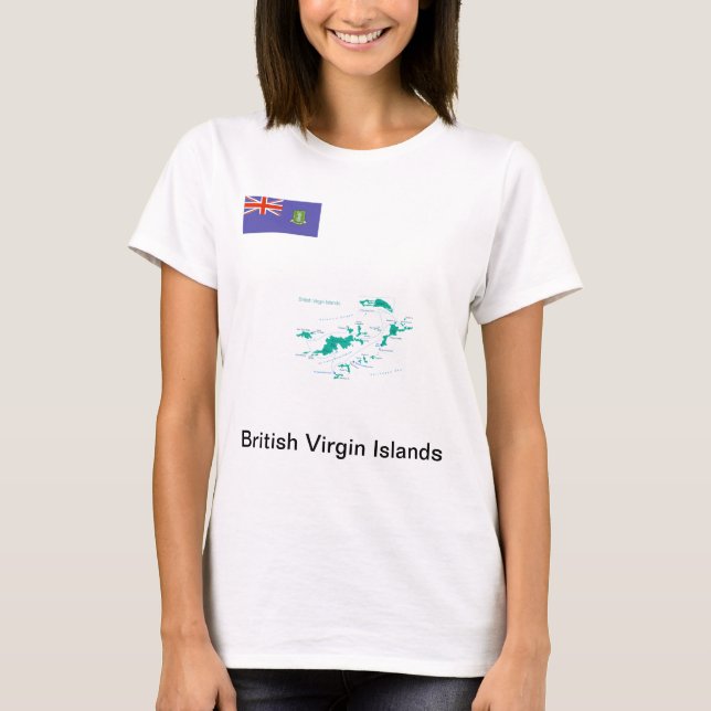 Map/FLAG British Virgin Islands T Shirt (Framsida)
