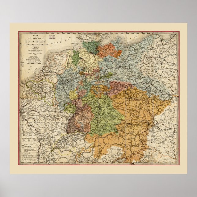 Map of Germany (1855) Poster (Framsidan)