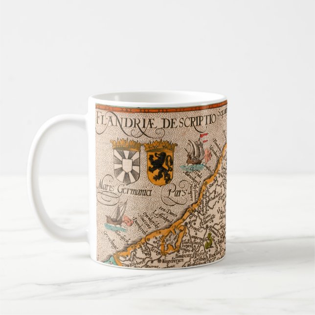 Map of the county of Flanders (1609) Kaffemugg (Vänster)