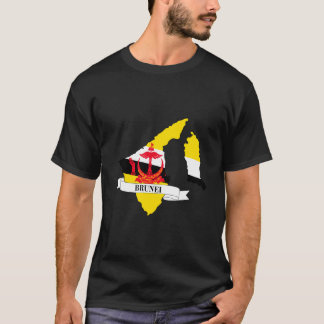 Map of the flag of Brunei T Shirt