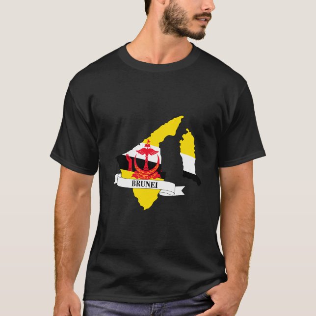 Map of the flag of Brunei T Shirt (Framsida)