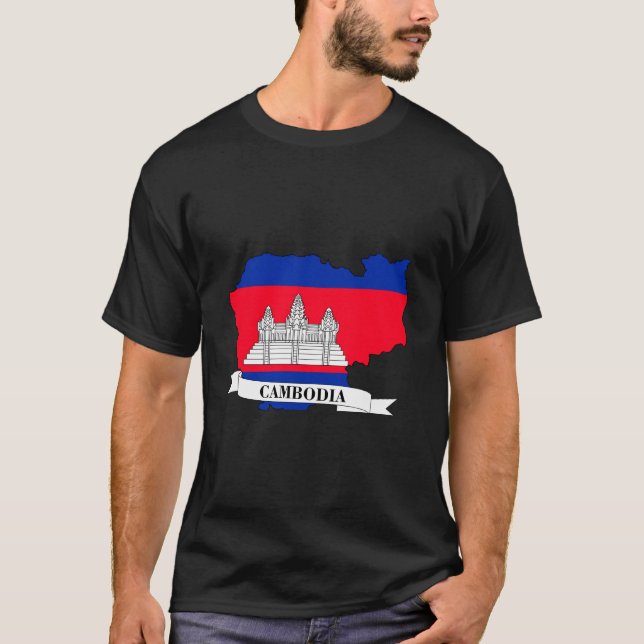 Map of the flag of Cambodia T Shirt (Framsida)