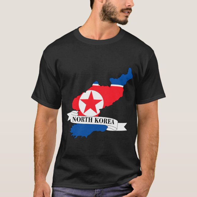 Map of the North Korean flag T Shirt (Framsida)