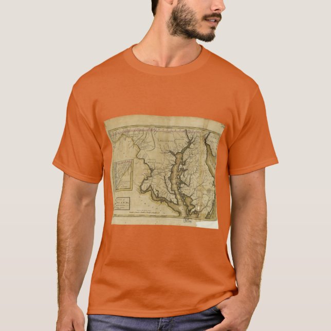 Map of the State of Maryland 1795 T Shirt (Framsida)