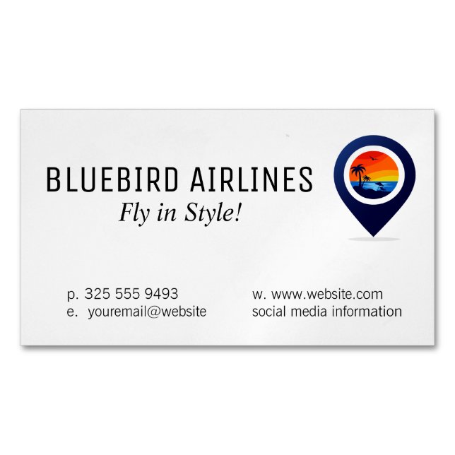 Map of the World | Tropical Island Magnetiska Visitkort (Framsida)