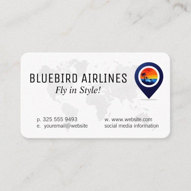 Map of the World | Tropical Island Visitkort (Framsida)