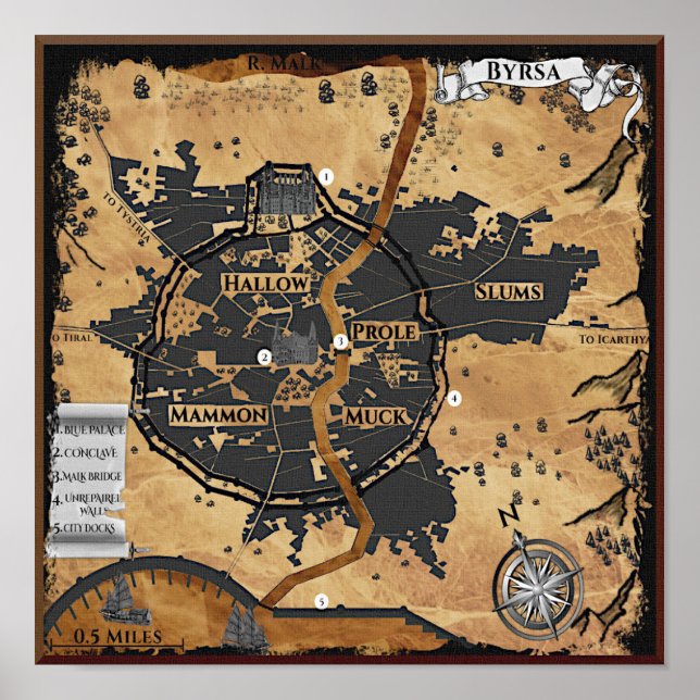 Map Print of Byrsa City Poster (Framsidan)