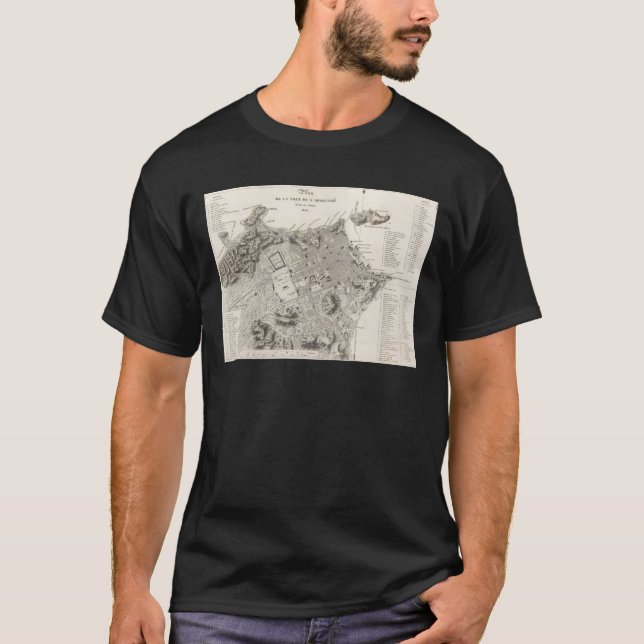 Mapa da cidade do Rio de Janeiro (1820) T-Shirt (Framsida)