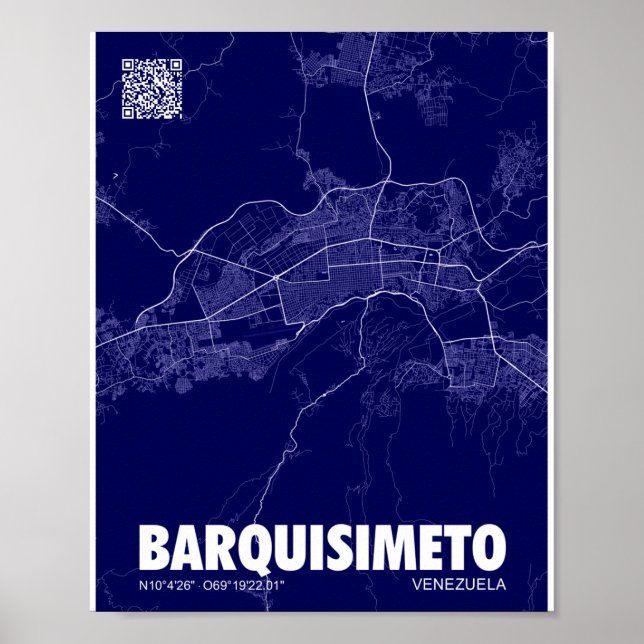 Mapa de Barquisimeto - Venezuela City Karta Poster (Framsidan)