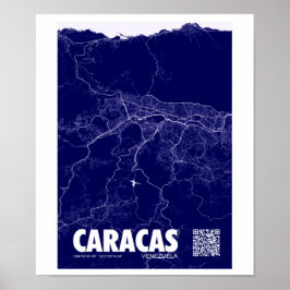 Mapa de Caracas - Venezuela Travel City Karta Poster