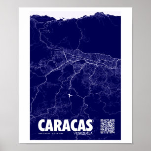 Mapa de Caracas - Venezuela Travel City Karta Poster
