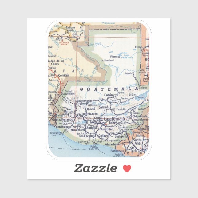 Mapa de Guatemala Klistermärken (Ark)