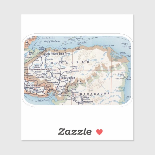 Mapa de Honduras Klistermärken (Ark)