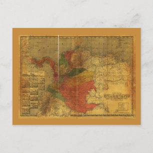 Mapa de la Republica de Colombia (1912) Vykort
