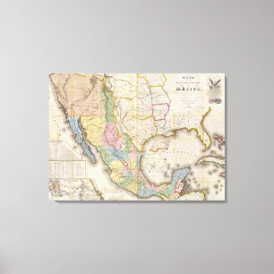 Mapa de los Estados Unidos De Mejico Canvastryck