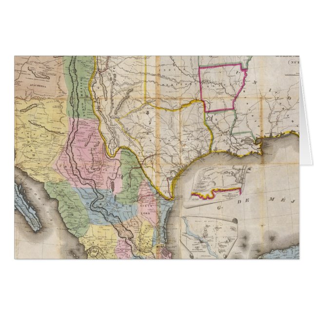 Mapa de los Estados Unidos de Mejico Hälsningskort (Framsidan Horizontal)