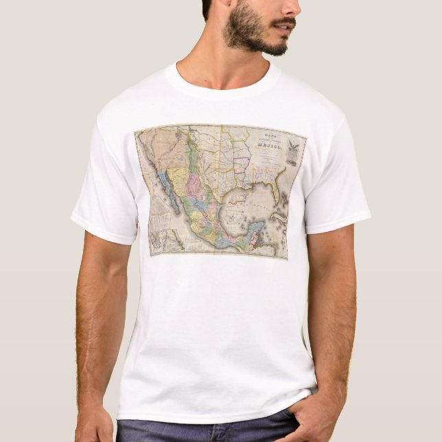Mapa de los Estados Unidos De Mejico T-shirt (Framsida)