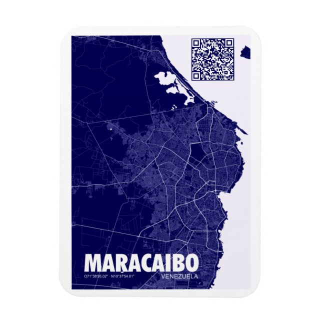 Mapa de Maracaibo - Venezuela Travel City Karta Magnet (Vertikal)