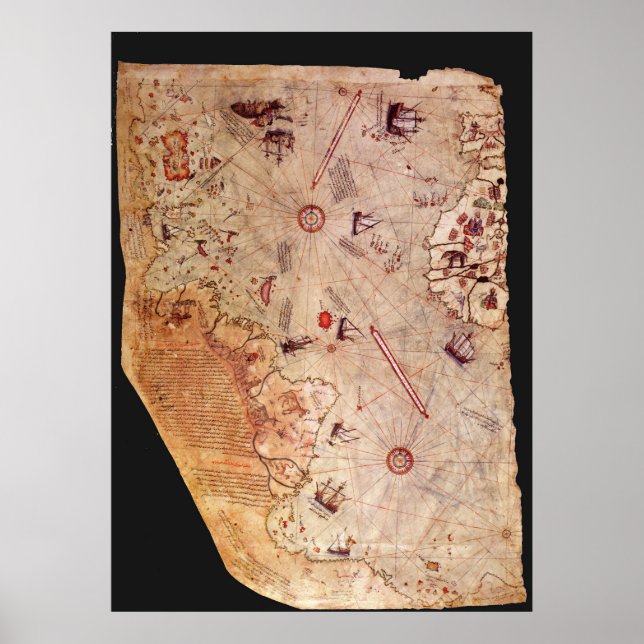 Mapa de Piri Reis Poster (Framsidan)