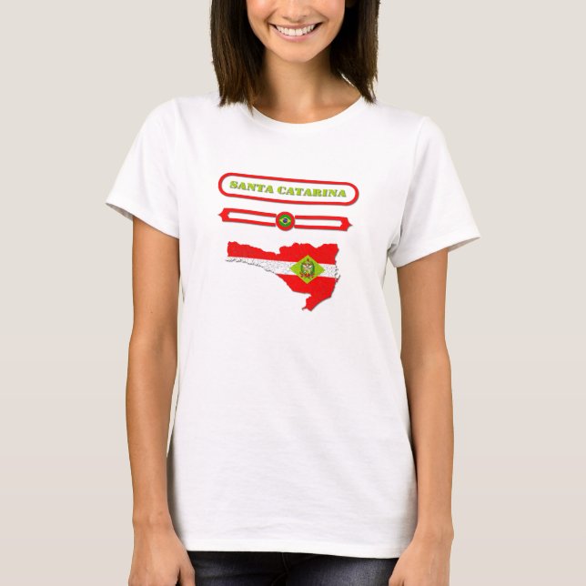 MAPA DE SANTA CATARINA. SAMER BRASIL T SHIRT (Framsida)