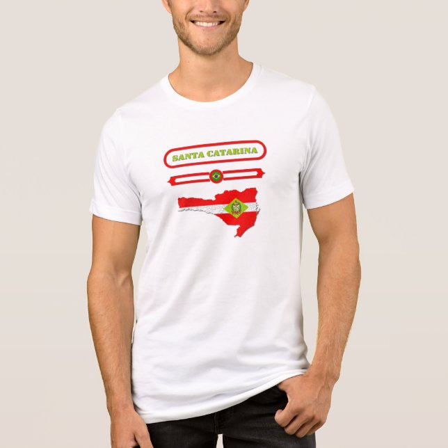 MAPA DE SANTA CATARINA. SAMER BRASIL T SHIRT (Framsida)