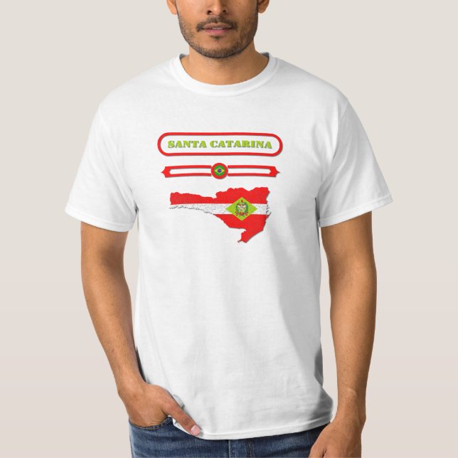 MAPA DE SANTA CATARINA. SAMER BRASIL T SHIRT (Framsida)