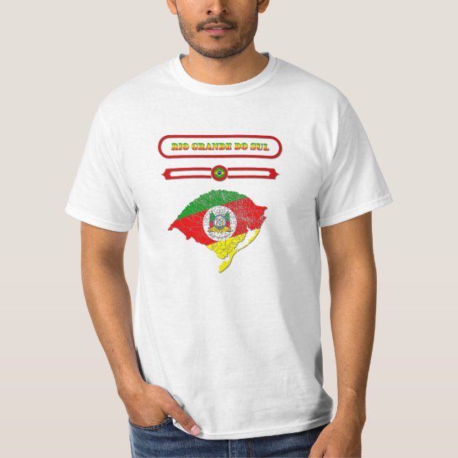 MAPA DO RIO GRANDE DO SUL. SAMER BRASIL T SHIRT (Framsida)