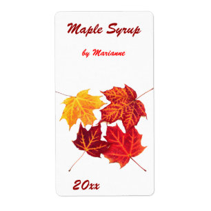 Mapelsirap - Maple löv canninglabel Fraktsedel