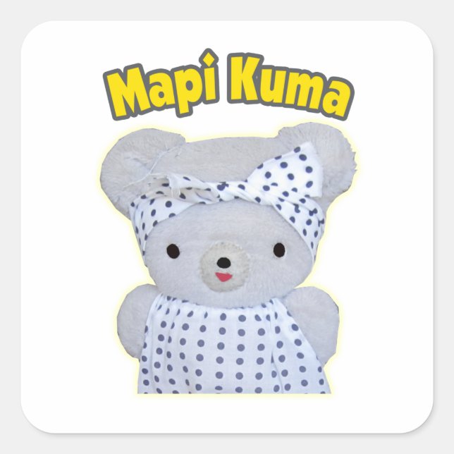 Mapi Kuma Stickers #1 Fyrkantigt Klistermärke (Framsida)