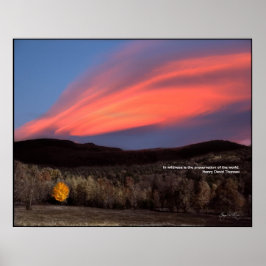 Maple Ablaze vid Sunset: Thoreau Wilness Poster