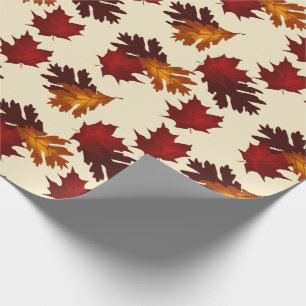 Maple and Oak Foliage Lövs (hösten) Färger Presentpapper