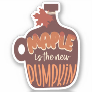 Maple är New Pumpkin Typography-etiketten Klistermärken
