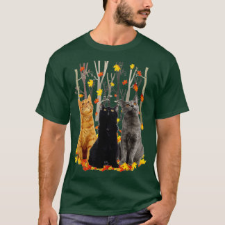 Maple Cat Löv minskar höstsäsongssäsong för Kattun T Shirt