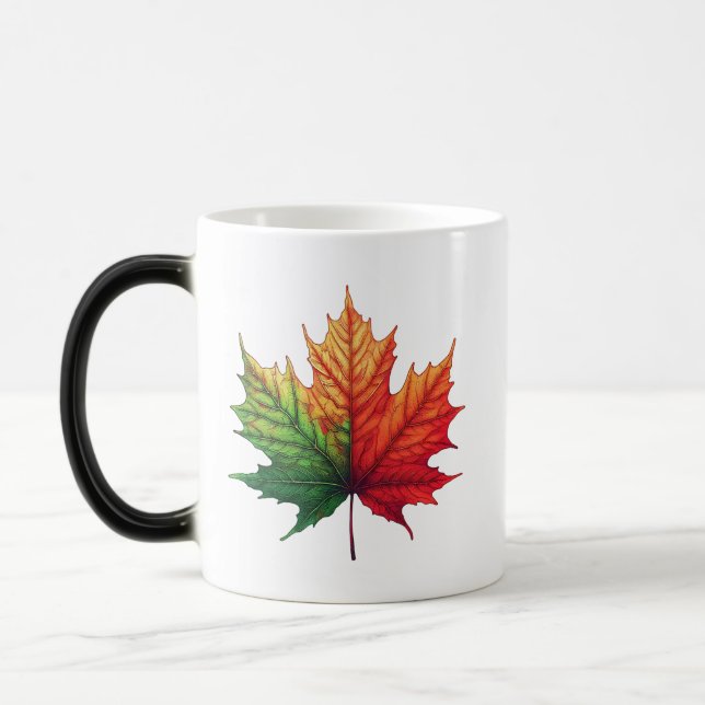 Maple Fall Löv Morphing Magisk Mugg (Vänster)