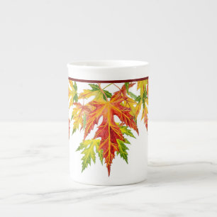 Maple från silver på en bens China Mugg Benporslin Mugg