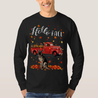 Maple German Shepherd Hund Löv Fall Autumn Red Tru T Shirt