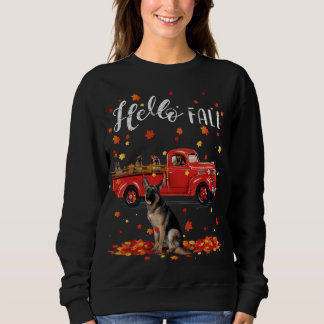 Maple German Shepherd Hund Löv Fall Autumn Red Tru T Shirt