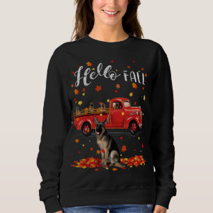 Maple German Shepherd Hund Löv Fall Autumn Red Tru T Shirt