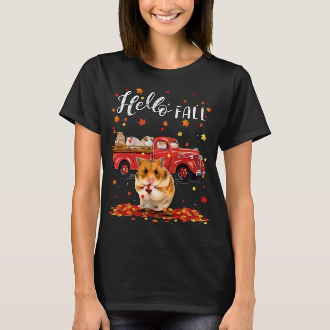 Maple Hamster Löv Fall Autumn Red Lastbil T Shirt (Framsida)