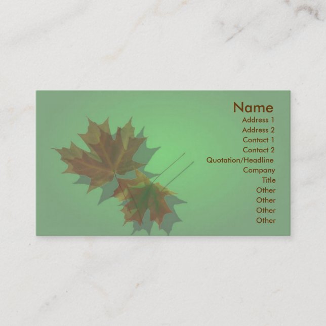 Maple Lämna Profile Card Visitkort (Framsida)