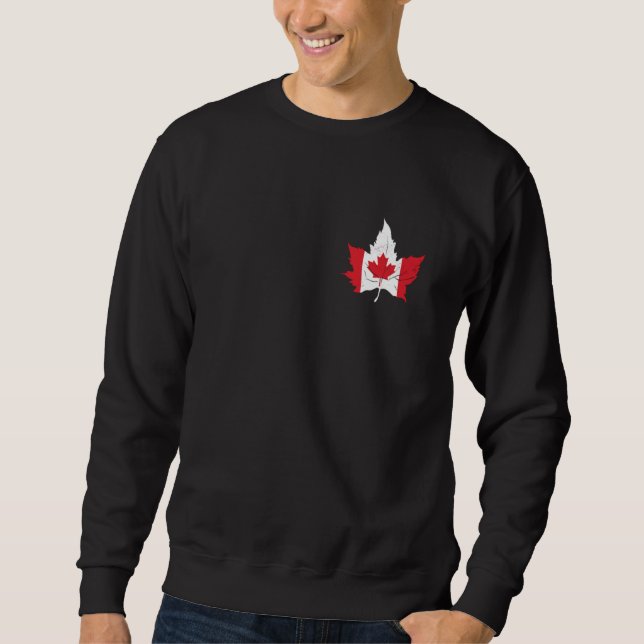 Maple Leaf Canada Canadian Pride Canadian Roots Ca Lång Ärmad Tröja (Framsida)